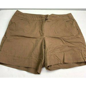 Casual Shorts size 12 Women Light Brown Copper 34 in Waist Flat Front Cuffed